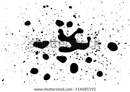 Chinese ink drops on a white background.