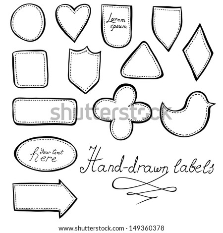 Hand-drawn labels set