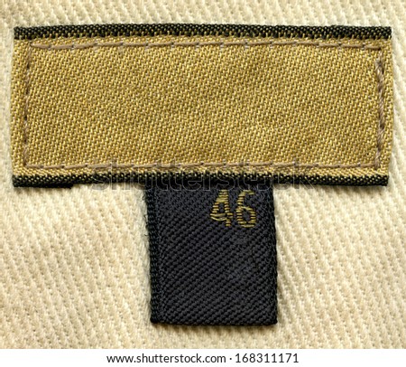 textile label isolated on textile background