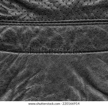 fragment of black leather clothing accessories