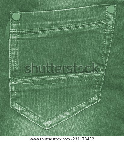 green jeans back pocket