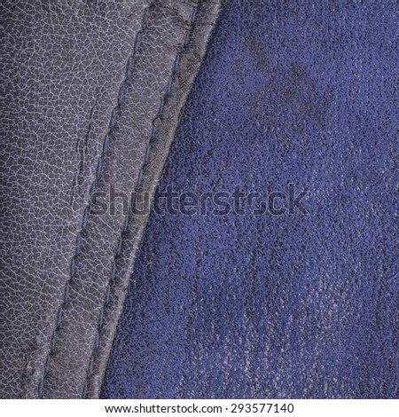 blue background of two kinds of leather