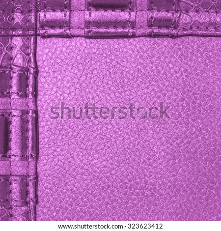 fragment of violet leather ladies handbag