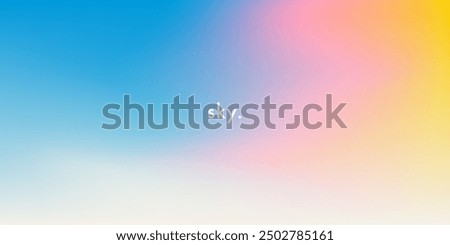 Abstract clear blue sky. Pastel rainbow. Light blue, pink and yellow color vector banner. Pastel gradient sky pattern. Blurred light fuzz colorful gradient background. Vector soft horizontal backdrop