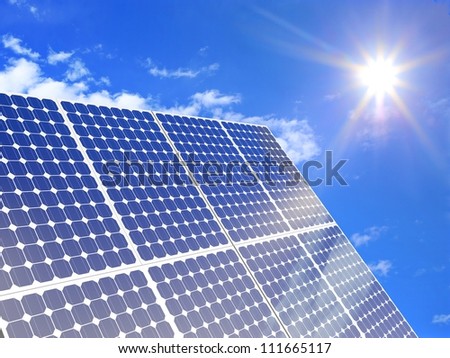 Solar panel on a sunny day