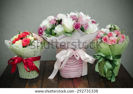 Bouquet of fabric flower, still life flower