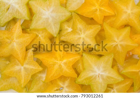Star fruit, starfruit or star apple , Averrhoa carambola slice background Сток-фото © 