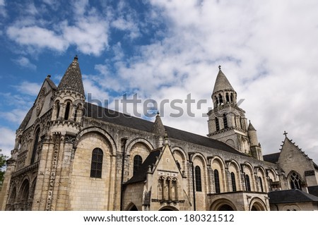 Exterior architecture of E?glise Notre-Dame la Grande. Poitiers, France Photo stock © 