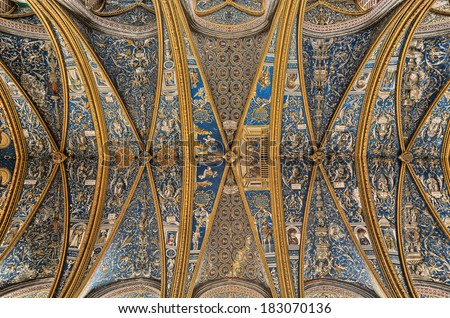 ALBI, FRANCE - MAY 10, 2013: Albi Cathedral interior. Albi, France.