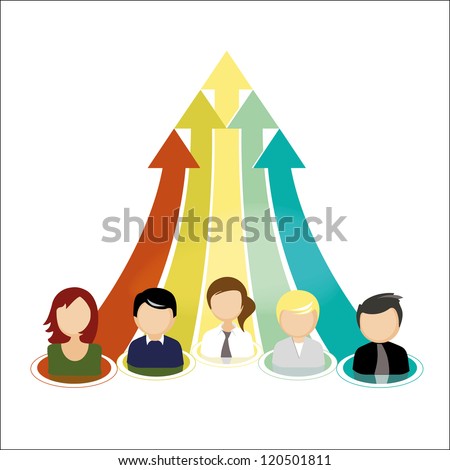 Illustration of a business team and teamwork concept.