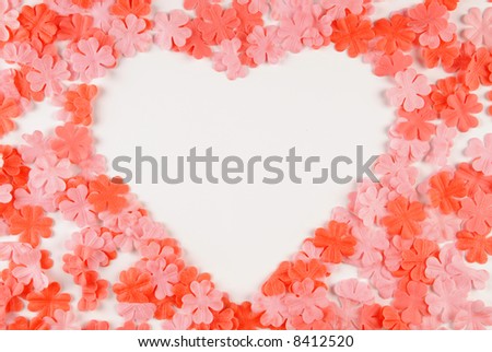 rose bath petals making a heart shape