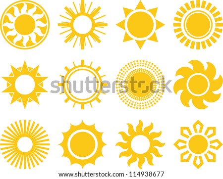 Collection of vectorized suns