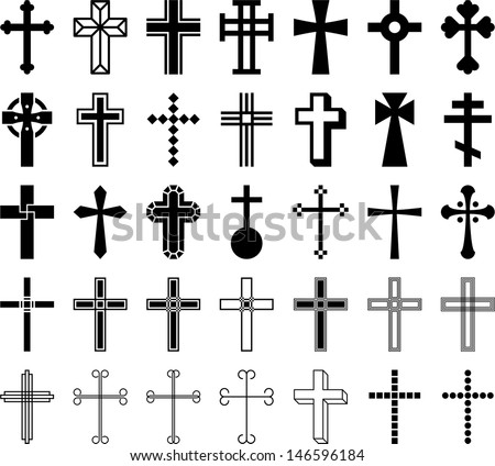 Set Of Vectorized Crosses Stock Vector 146596184 : Shutterstock