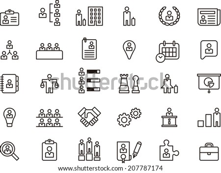 Business, Human Resources & Management icons set
