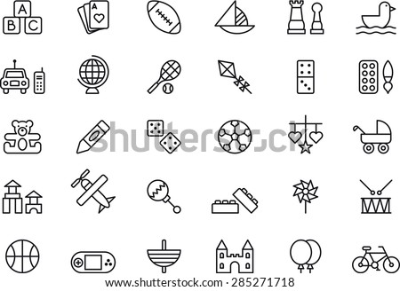 TOYS set, outlined icons