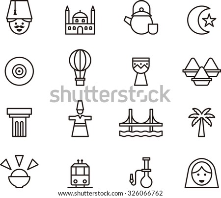 TURKEY outlined icons