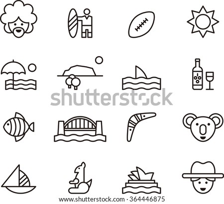 AUSTRALIA outline icons