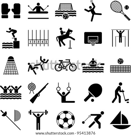 Olympic Sports Icons Stock Vector Illustration 95413876 : Shutterstock