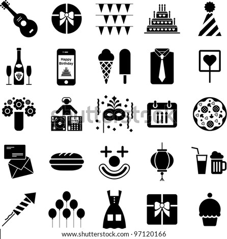Party Icons Stock Vector Illustration 97120166 : Shutterstock