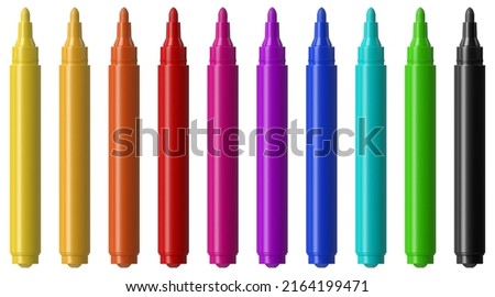 Marker pen set isolated on white background