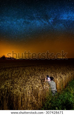 Photographer taking pictures of the stars