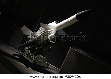 Rocket launcher loaded with big rocket.