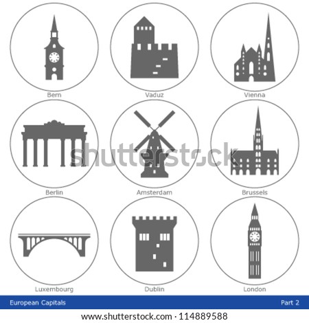 European Capitals - Icon Set (Part 2)