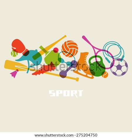 Vector color sport equipment icon. Healthy lifestyle concept sign. Fitness illustration for print, web