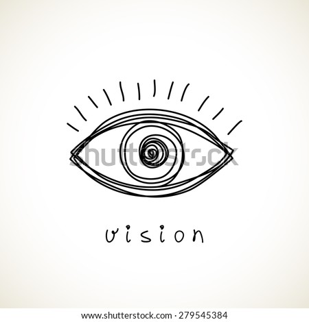 Vector eye icon. Hand drawn logo design template. Simple illustration for print, web