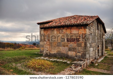 The hermitage of Santa MarÃ?Â­a de Lara, is located near the city of Burgos, in the Castile and LeÃ?Â³n region in Spain. It was built in Visigoth style around the year 700.