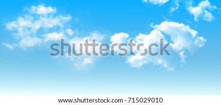 Background with clouds on blue sky. Vector background