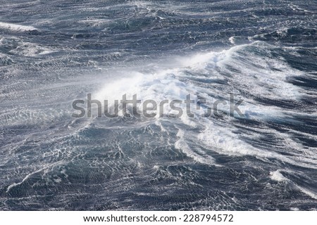 Ocean waves in a stormy sea