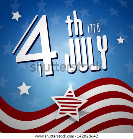 Independence Day, the Fourth of July, American flag, vector