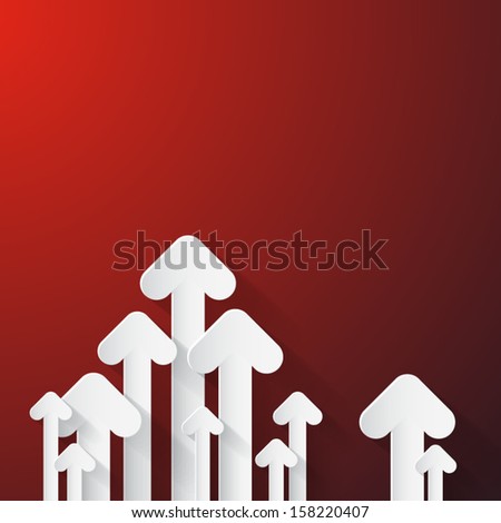 Vector Paper Arrows on Dark Red Background 