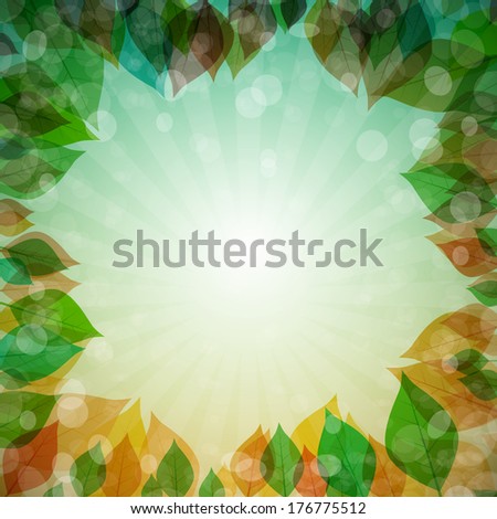Abstract Spring, Summer, Autumn, Winter Background with Leaves