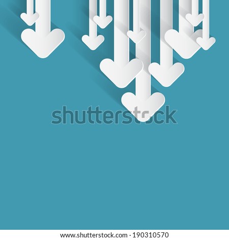 Vector Paper Arrows on Blue Background