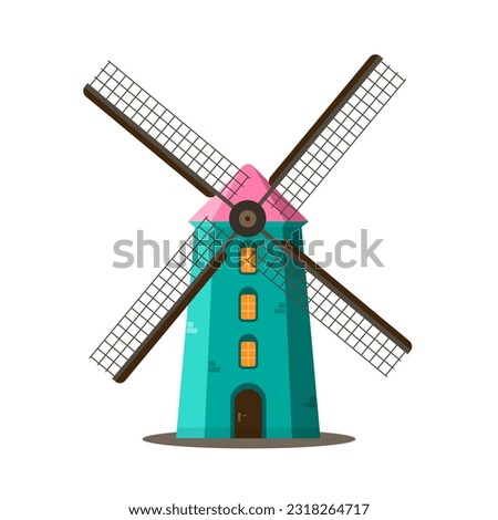 Wind mill icon - vector windmill symbol isolated on white background