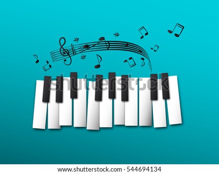 Vector Keyboard and Music Notes | Download Free Vector Art | Free-Vectors