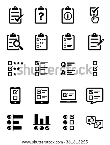 Survey Questionnaire Icon Set