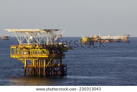 An offshore oil rig in the South China Sea