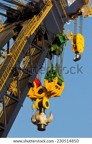 Detail of a large crane, designed for heavy offshore operations