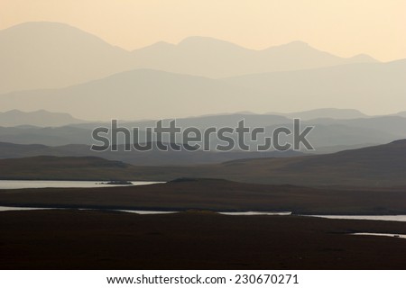 View of the Outer Hebrides (Isle of Lewis) at sunset, Scotland