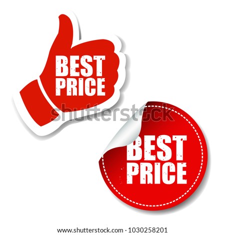 Best Price Labels Set With Gradient Mesh, Vector Illustration