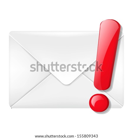 Envelope With Exclamation Mark With Gradient Mesh, Vector Illustration
