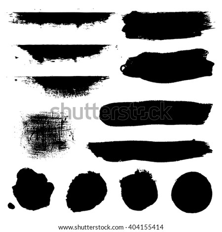 Black Blobs Set, Isolated on White Background, Vector Illustration
