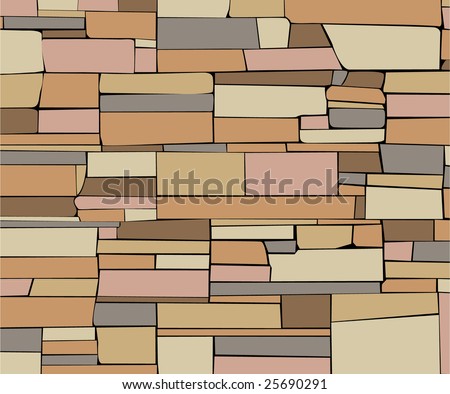 Vector figure of a stone wall on background in colour