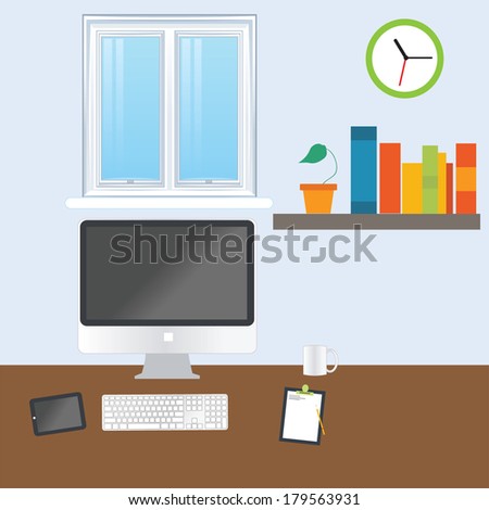 Vector illustration of  business office