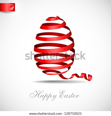 Easter ribbon egg. Vector illustration. Eps 10.