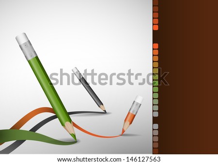 Colour pencils drawing lines.