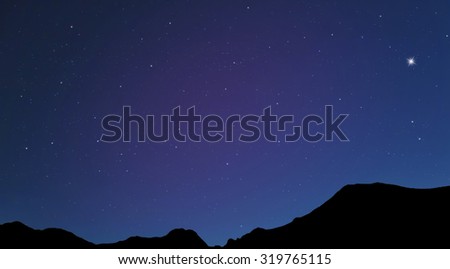 Beautiful Star Full Night Sky in the Mountains